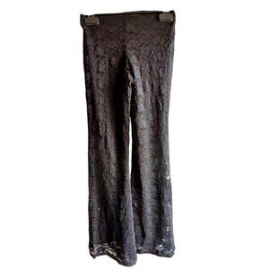 Black Lace Bell Bottom Pants Size M Art Class Recycled Polyester & Spandex
